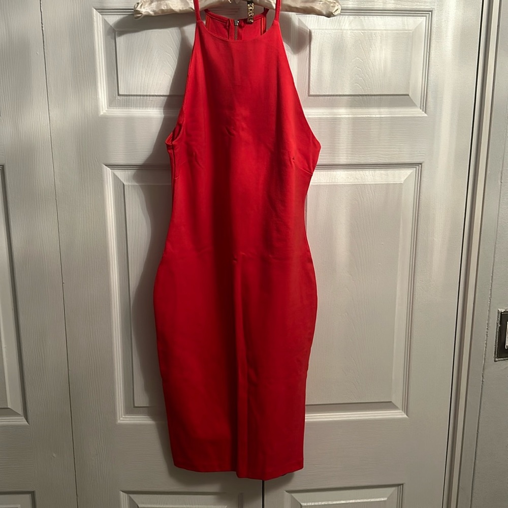 Red/orange long sleeveless dress New
